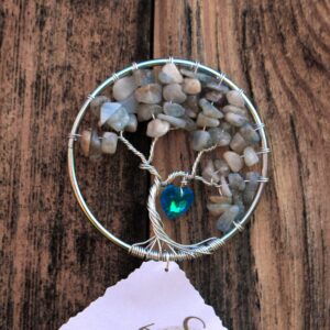 Aquamarine Crystal Tree of Life Suncatcher